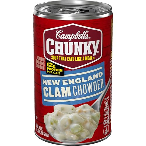 Campbell's Chunky New England Clam Chowder Soup 18.8 Oz Can
