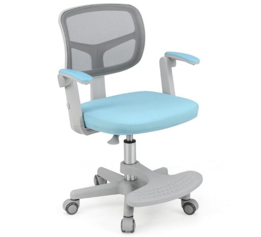 Kids Desk Chair w/ Adjustable Height Armrest & Footrest