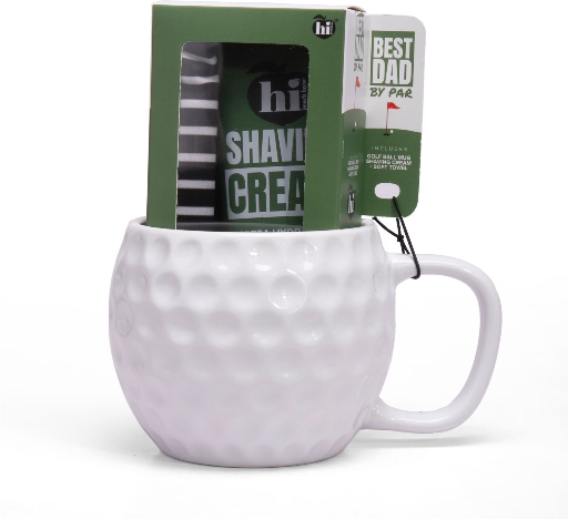 Peach Layne Father's Day Gift Set w/ Golf Ball Coffee Mug, 2.5-oz Shaving Cream, & Soft Towel Deal