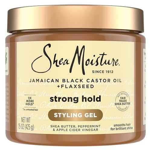 SheaMoisture Strong Hold Styling Gel Jamaican Black Castor Oil + Flaxseed 15-Oz Deal