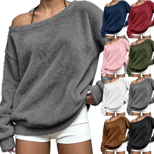 Off The Shoulder Fleece Sweatshirt