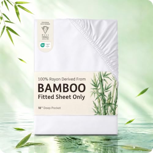 Bedsure 100% Bamboo Rayon Fitted Sheet