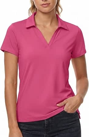 Stelle Womens Golf Polo Shirts Short Sleeve V Neck   Deal