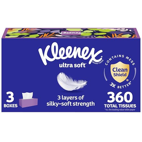 Kleenex Ultra Soft Facial Tissues 3-Pack 120-Count