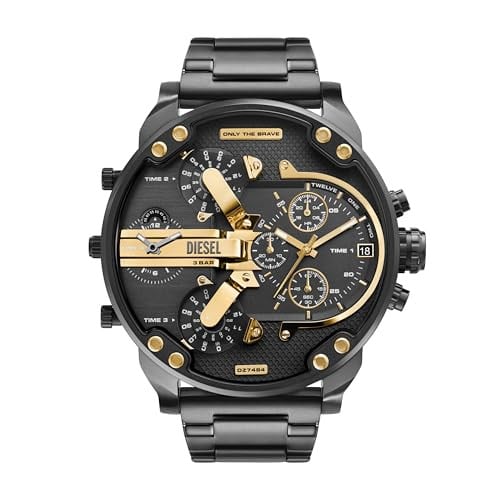 Diesel Mr. Daddy Chronograph Gunmetal Gray and Gold Two-Tone Stainless Steel Bracelet Watch Deal