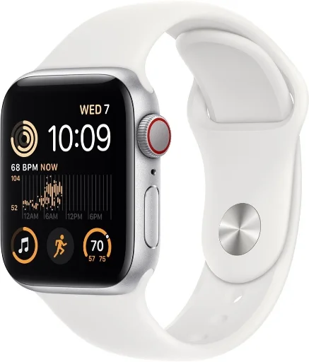 40mm Apple Watch SE 2nd Gen Aluminum Case w/ White Sport Band (GPS + LTE) Deal
