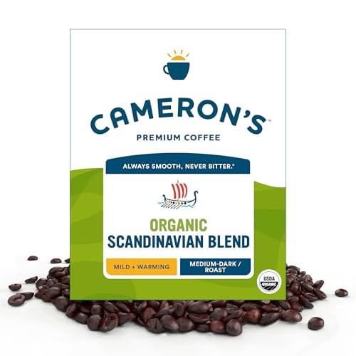 Cameron's Coffee Roasted Whole Bean Coffee, Organic Scandinavian Blend, 4 Pound