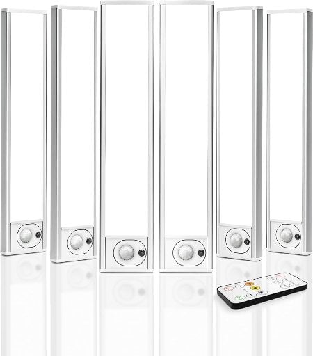 AMETHEUS 8" Rechargeable Under Cabinet Motion Sensor Lights 6-Pack Deal
