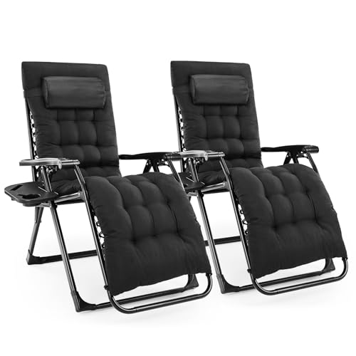 NEWBULIG Zero Gravity Chairs Set of 2 with Cup Holder Trays Deal