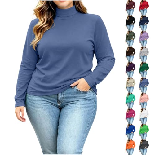 Mock Neck Turtleneck Tops Plus Size
