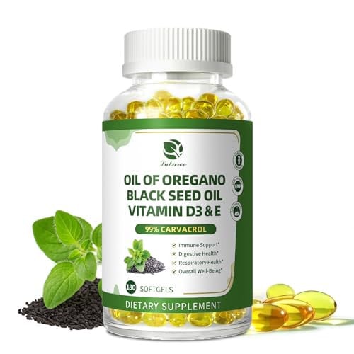 Organic Oregano Oil Capsules with Black Seed Oil 180 Softgels Deal