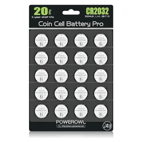 POWEROWL High Capacity CR2032 Battery 20-Pack