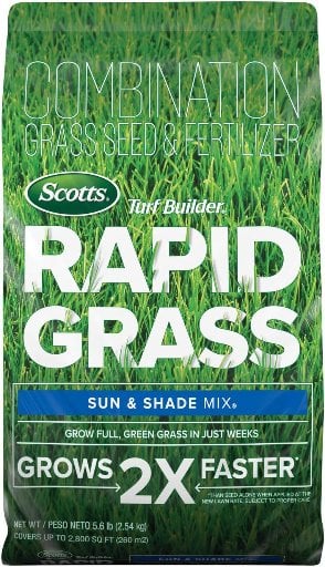 Scotts Turf Builder Rapid Grass Sun & Shade Mix Grass Seed & Fertilizer 5.6-Pound Deal