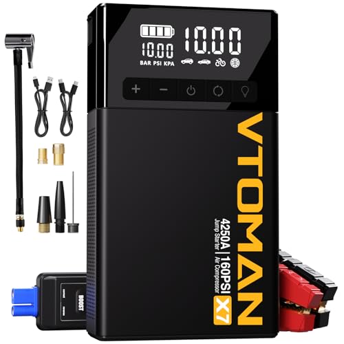 VTOMAN X7 4250A Jump Starter w/ 160 PSI Air Compressor