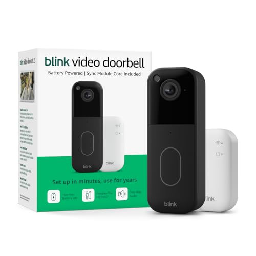 Blink Video Doorbell System with Sync Module Core (Black)