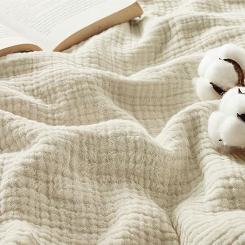 Bedsure 4-Layer Cotton Muslin Throw Blanket (50" x 70") Deal