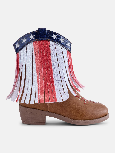 Wonder Nation Toddler and Big Girls' Western Boots with Fringe