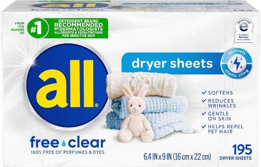 all Fabric Softener Dryer Sheets for Sensitive Skin 195-Count Deal