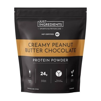 Just Ingredients Creamy Peanut Butter Chocolate Protein Powder 32.52oz