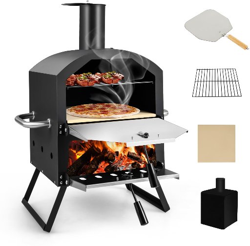 Costway 2-Layer Wood Fired Pizza Oven