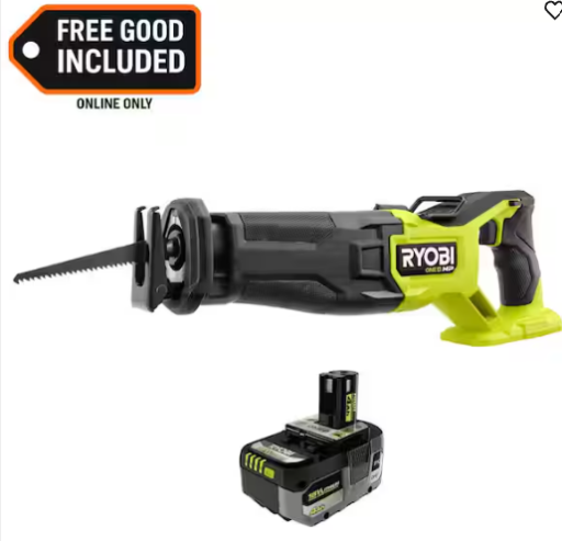 Ryobi ONE+ HP 18V Brushless Cordless Reciprocating Saw with 4.0 Ah HIGH PERFORMANCE Battery Deal