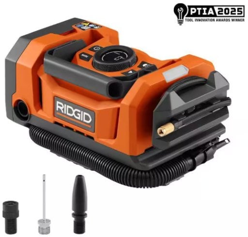 RIDGID 18V Dual Function Cordless Inflator and 18V Cordless Hybrid Jobsite Fan (Tools Only) Deal