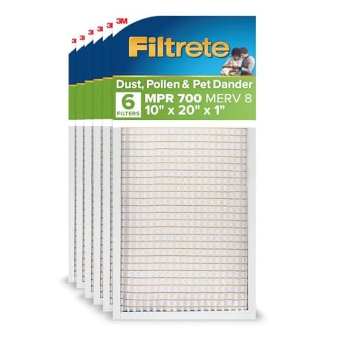 Filtrete 10x20x1 AC Furnace Air Filter, MPR 700, MERV 8, 12 Count
