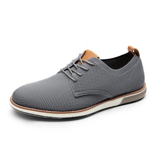 Bruno Marc Men's Grey Oxford Slip-on Shoes