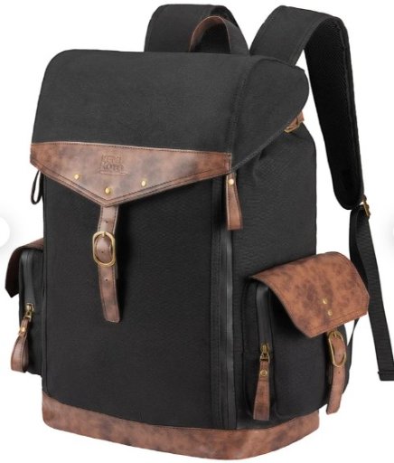 Kemimoto 32L Waxed Canvas Motorcycle Backpack w/ Half-Helmet Storage