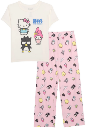 Hello Kitty Women's Graphic Tee and Pant Set 2-Piece