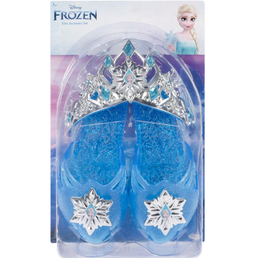 Disney Frozen Elsa Tiara and Shoe Accessory Dress up Set for Girls 3 to 6 Years