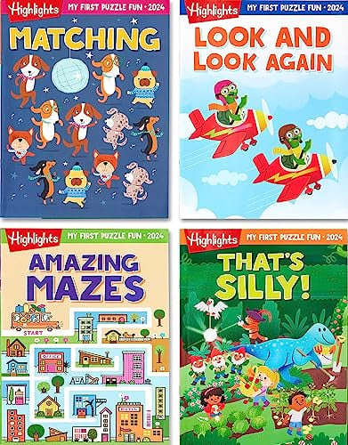 (Prime Deal) Highlights 4-Book Set of Kids My First Puzzle Fun Activity Books (Ages 3-6) Deal