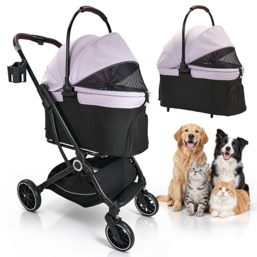 3-in-1 Pet Stroller with Detachable Carrier
