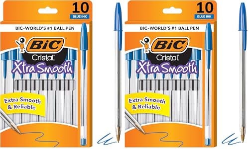 BIC Cristal Xtra Smooth Ballpoint Pen Medium Point 1.0mm 10-Count 2-Pack Deal