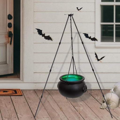 Large Witches Cauldron on Tripod with LED Light