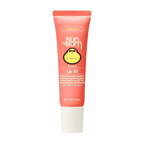 Sun Bum SPF 30 Sunscreen Sunset Cove Tinted Lip Balm - Coconut Flavor 0.5 oz 2 Pack Deal