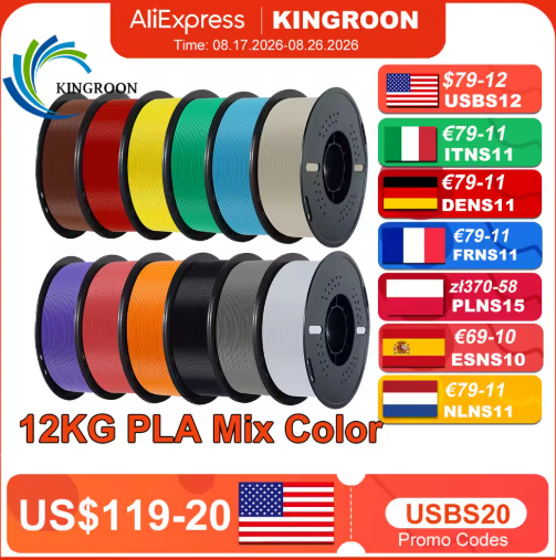 Kingroon PLA 3D Printer Filament 10KG Deal