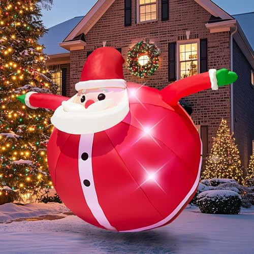  9FT Wide Santa Claus Inflatable with Built-in LED Lights