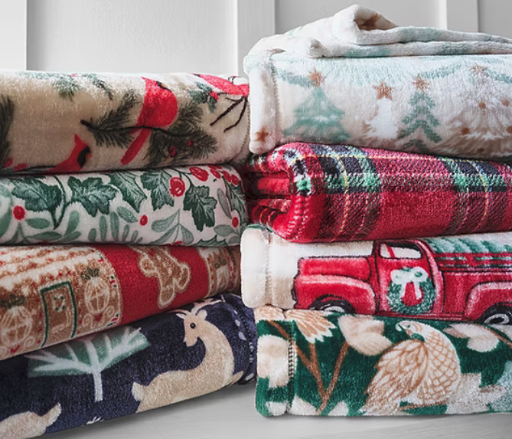 North Pole Trading Co. Holiday Velvet Plush Lightweight Throw, 50" x 60"