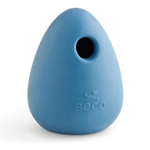 Beco Natural Rubber Bouncy, Chewy & Fillable Boredom Buster Dog Toy, Blue