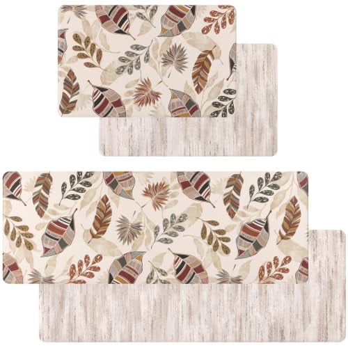 2-Piece U'Artlines Reversible Anti Fatigue Non Slip Cushioned Kitchen Mats