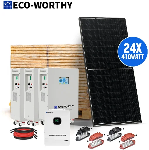 ECO-WORTHY 9840W Solar Kit (24 Panels, 10kW Inverter, 3x 48v 314Ah LP Battery)