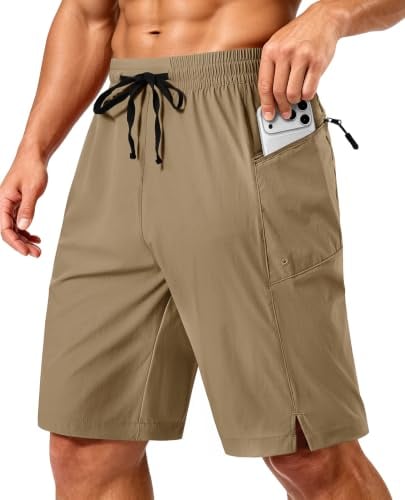 FOGFIRE Mens Swim Trunks Board Shorts Bath Suit with Pocket Khaki XL