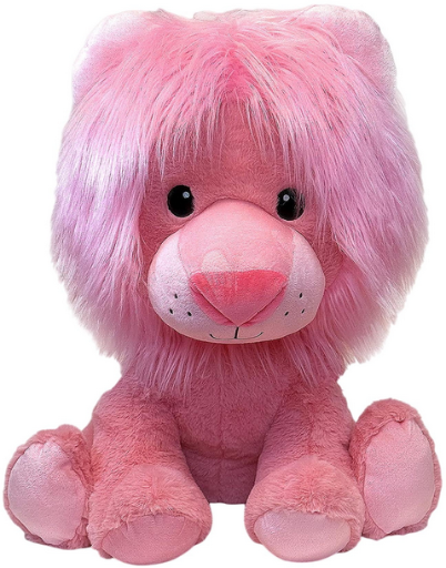 Jumbo Lion Plush, Pink, 15"