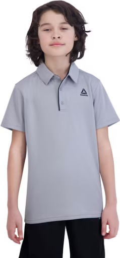 Reebok Boys' Performance Polo Uniform Shirt, Sizes 4-12, Sleet