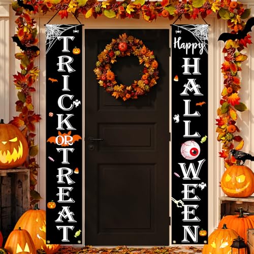 Halloween Decorations Outdoor TRICK OR TREAT Happy HALLOWEEN Banner Porch Deal