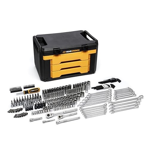 GEARWRENCH 232 Pc Mechanics Tool Set in 3 Drawer Storage Box Deal
