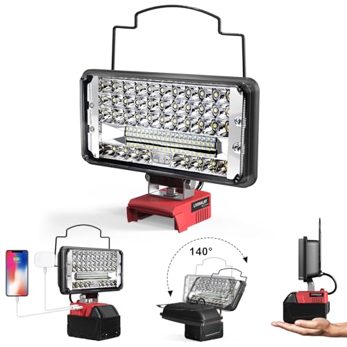 LIVOWALNY 14800LM LED Work Light for Milwaukee M18 Batteries Deal