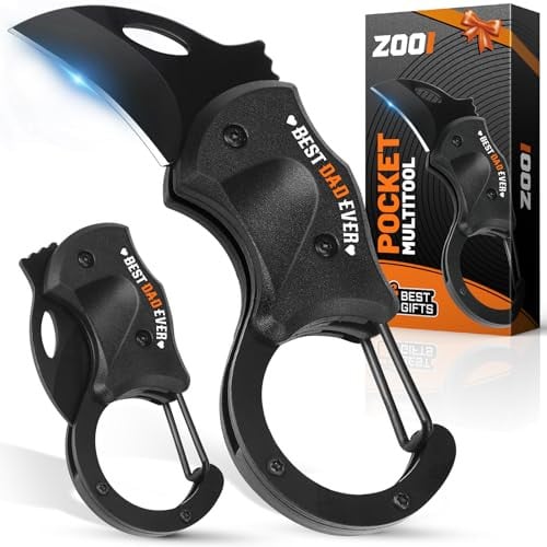 ZOOI Carabiner Folding Pocket Knife Multi-Tool (Father's Day or Black) Deal