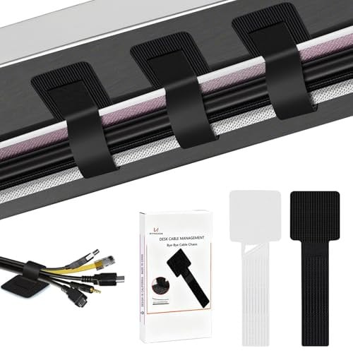 DYREOOE 48Pcs Under Desk Cable Management (Hook & Loop)